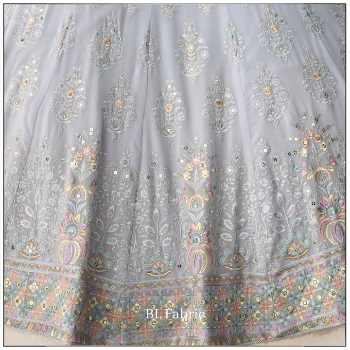 Grey color Sequence & Mirror Embroidery work Designer Wedding Lehenga Choli BL1323 4