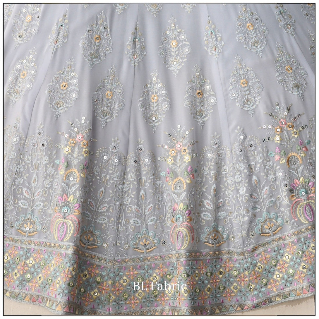 Grey color Sequence & Mirror Embroidery work Designer Wedding Lehenga Choli BL1323 4