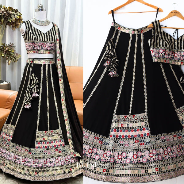 Black color Sequence Embroidery work Designer Wedding Lehenga Choli BL1328