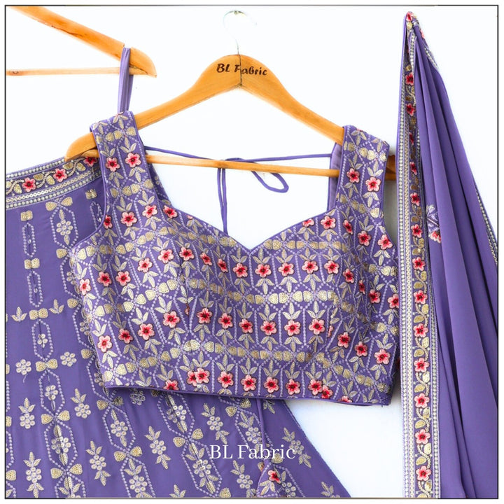 Rosy Purple color Sequence & Thread Embroidery work Designer Wedding Lehenga Choli BL1337 2