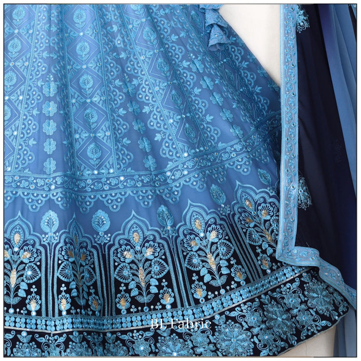 Shadding Blue color Sequence & Thread work Designer Wedding Lehenga Choli For Wedding Function BL1343 4