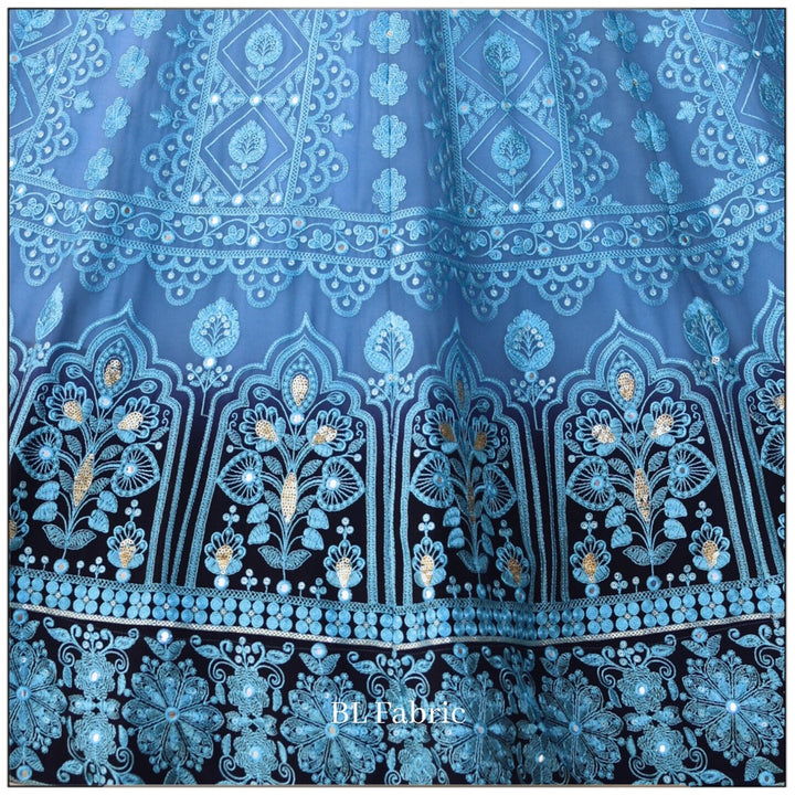 Shadding Blue color Sequence & Thread work Designer Wedding Lehenga Choli For Wedding Function BL1343 5