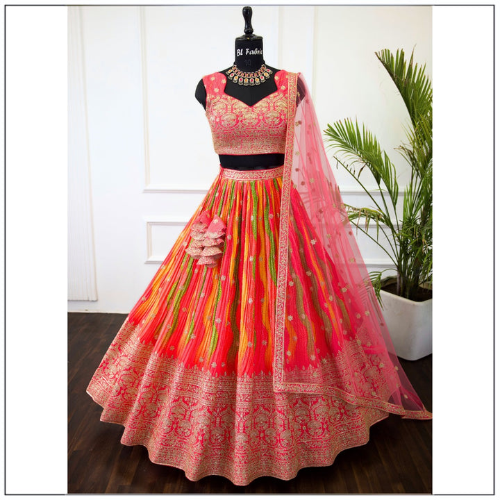 Multi color Printed & Embroidery work Designer Lehenga Choli for Any Function BL1418