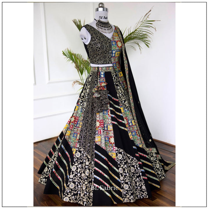 Black color Embroidery & Sequence work Designer Lehenga Choli for Wedding Function BL1441 2