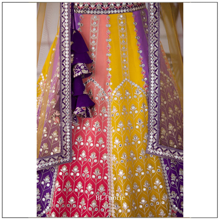 Multi color Sequence & Thread Embroidery work Designer Lehenga Choli for Any Function BL1450 3