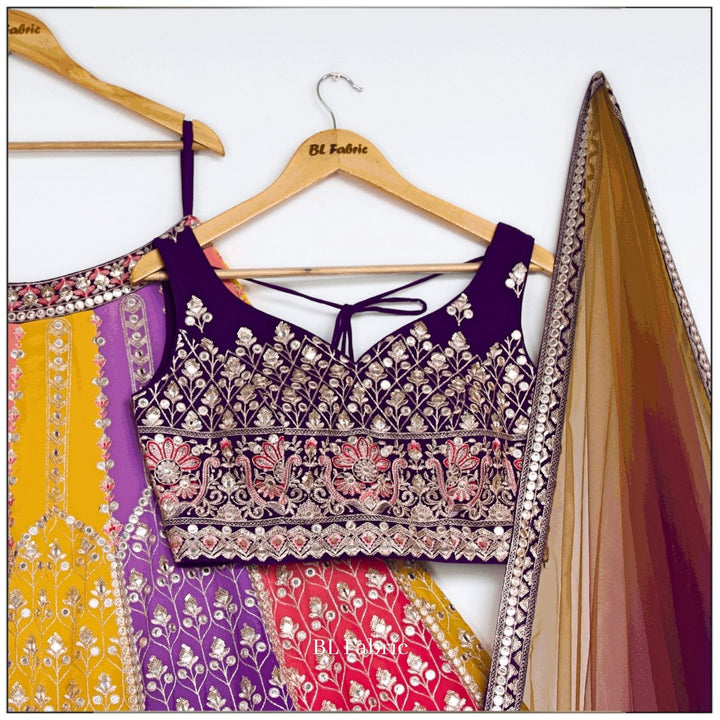 Multi color Sequence & Thread Embroidery work Designer Lehenga Choli for Any Function BL1450 6