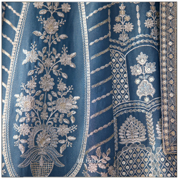 Light Blue color Embroidery & Sequence work Designer Lehenga Choli for Wedding Function BL1452 2