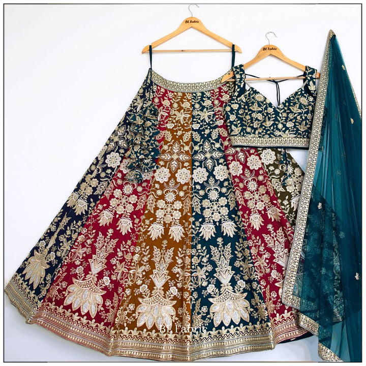 Multi color Sequence & Thread Embroidery work Designer Lehenga Choli for Any Function BL1459 4