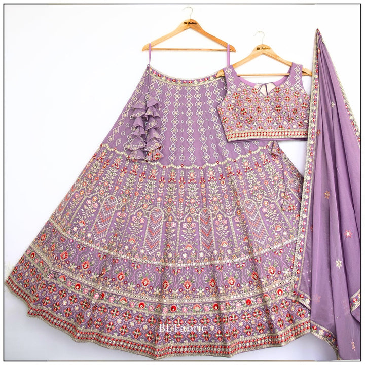 Light Purple color Sequence Embroidery work Designer Lehenga Choli for Wedding Function BL1464 5