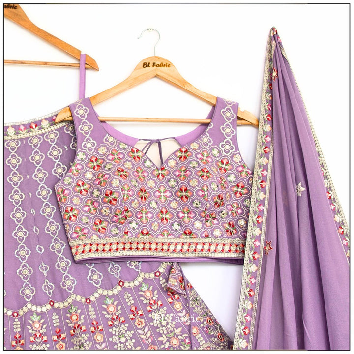 Light Purple color Sequence Embroidery work Designer Lehenga Choli for Wedding Function BL1464 6