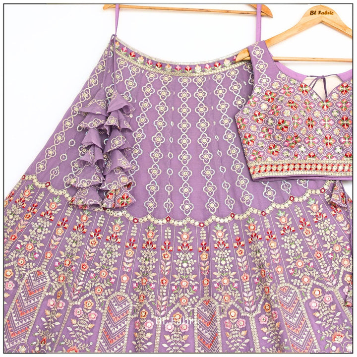 Light Purple color Sequence Embroidery work Designer Lehenga Choli for Wedding Function BL1464 7