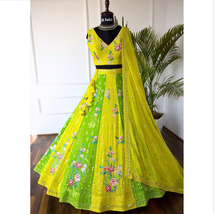 Multi color Thread Embroidery work Designer Lehenga Choli for Any Function BL1465