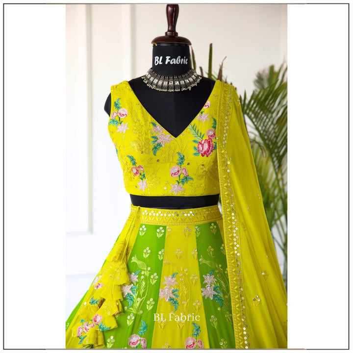 Multi color Thread Embroidery work Designer Lehenga Choli for Any Function BL1465 1