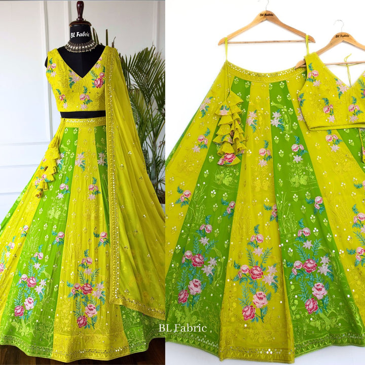 Multi color Thread Embroidery work Designer Lehenga Choli for Any Function BL1465 4