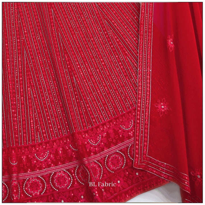 Red color Real Mirror Embroidery work Designer Lehenga Choli for Wedding Function BL1468 8