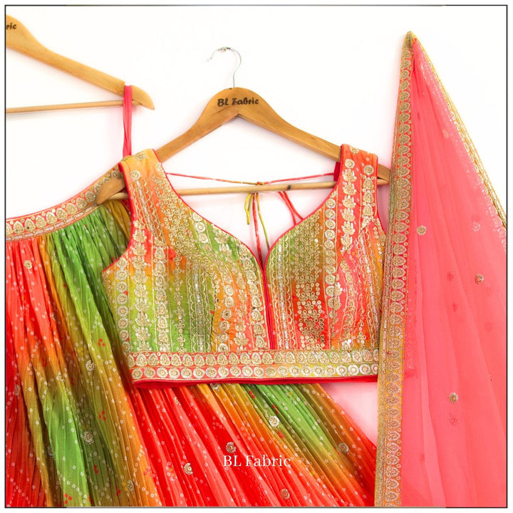 Multi color Embroidery & Sequence work Designer Lehenga Choli for Wedding Function BL1475 7