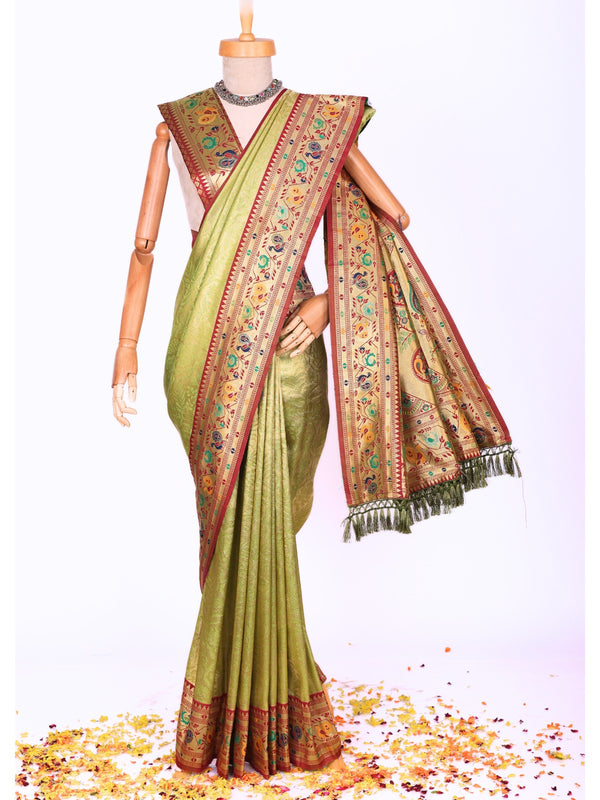 Parrot color Kanjivaram work Designer Lehenga Choli BLS1005_Parrot