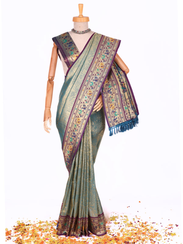 Skyblue color Kanjivaram work Designer Lehenga Choli BLS1005_Skyblue