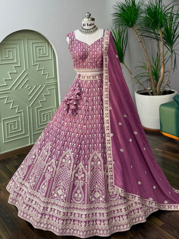Light Purple color Sequence Embroidery work Designer Lehenga Choli BL1633