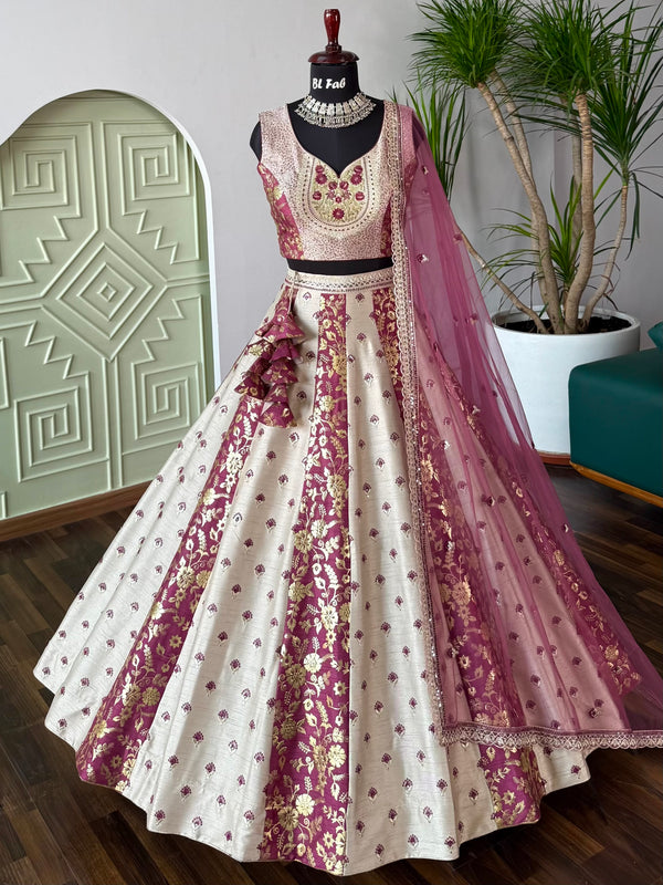 Multi color Designer Sequence Embroidery work Lehenga choli for Wedding Function BL1631