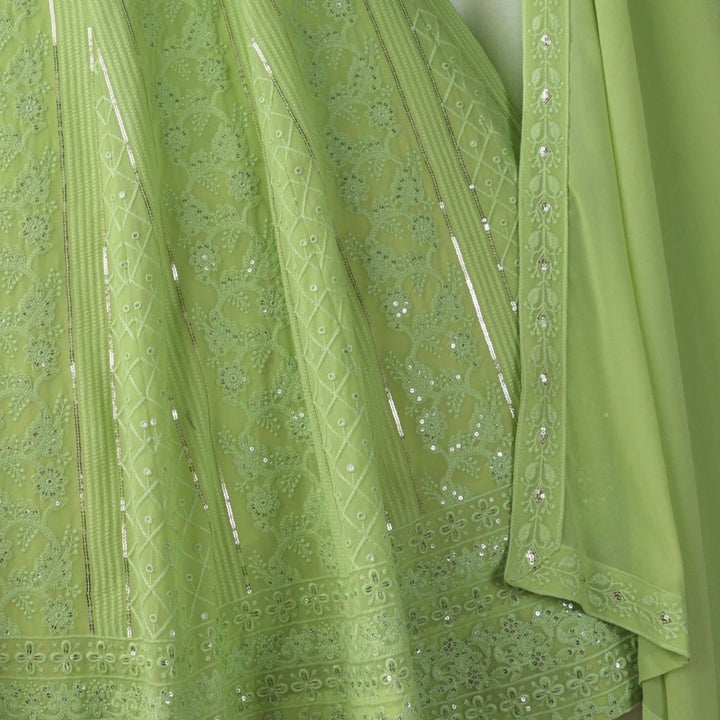Green color Sequence Embroidery work Designer Lehenga Choli for Wedding Function BL1254 3