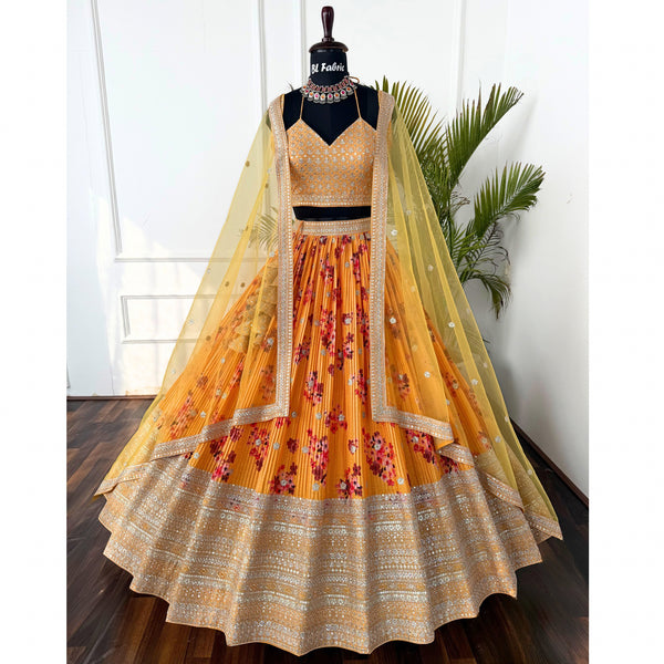 Multi color Printed & Embroidery work Designer Crush Lehenga Choli for Any Function BL1480