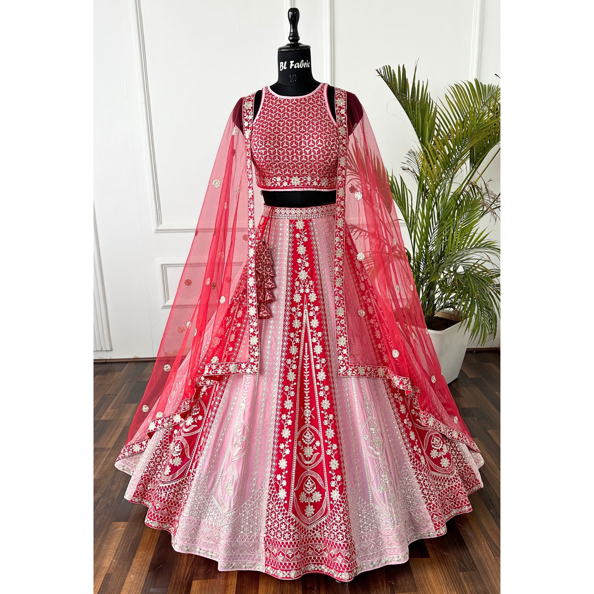 Multi color Sequence Embroidery work Designer Lehenga Choli for Wedding Function BL1443