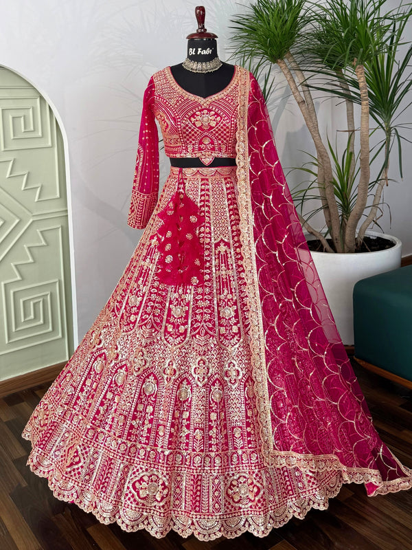 Pink color Hand Embroidery work Designer Lehenga Choli for Wedding Function BL1613