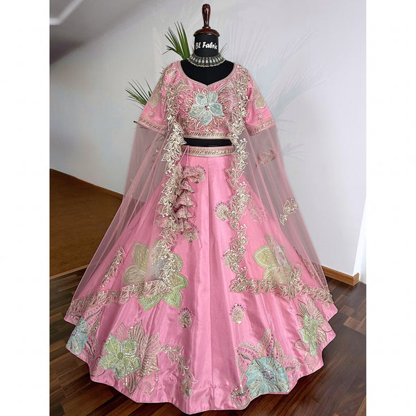 Pink color Designer Sequence Embroidery work Lehenga choli for Wedding Function BL1582