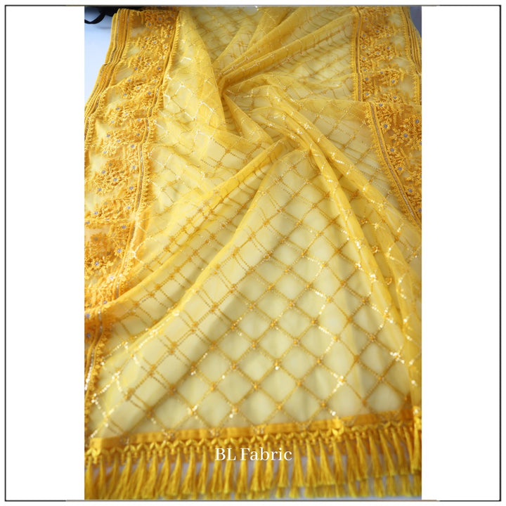 Yellow color Designer Embroidery & Mirror work Lehenga choli for Haldi Function BL1243 6