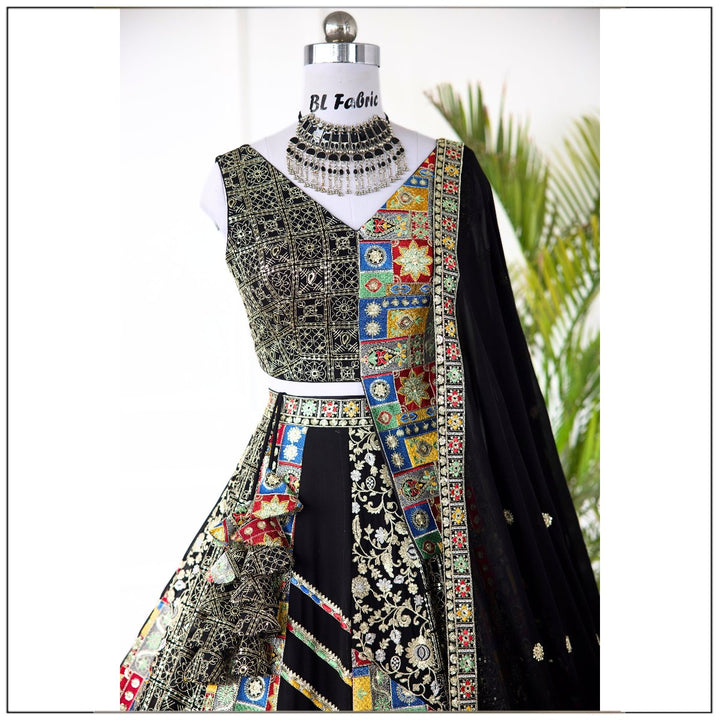 Black color Embroidery & Sequence work Designer Lehenga Choli for Wedding Function BL1441 1