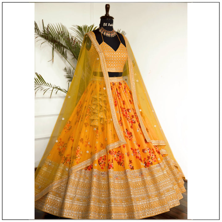 Multi color Printed & Embroidery work Designer Crush Lehenga Choli for Any Function BL1480 2