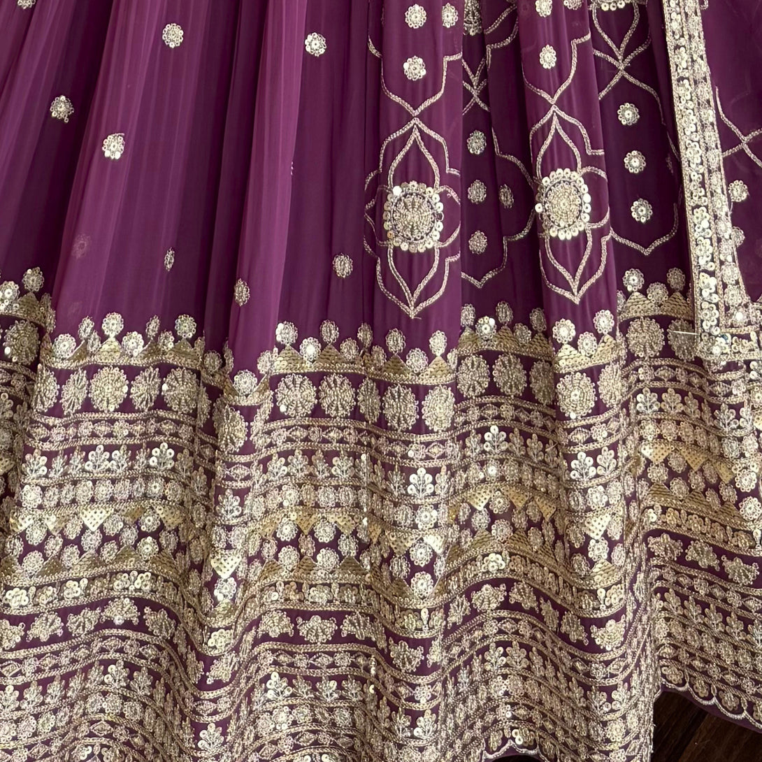 Rosy Purple color Sequence Embroidery work Designer Lehenga Choli BL1580 3
