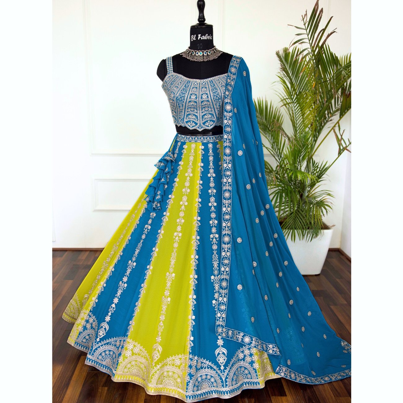 Multi color Sequence Embroidery work Designer Lehenga Choli for Wedding Function BL1436