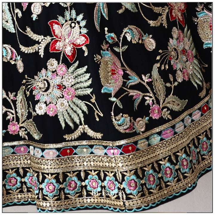 Black color Embroidery & Sequence work Designer Lehenga Choli for Wedding Function BL1239 4