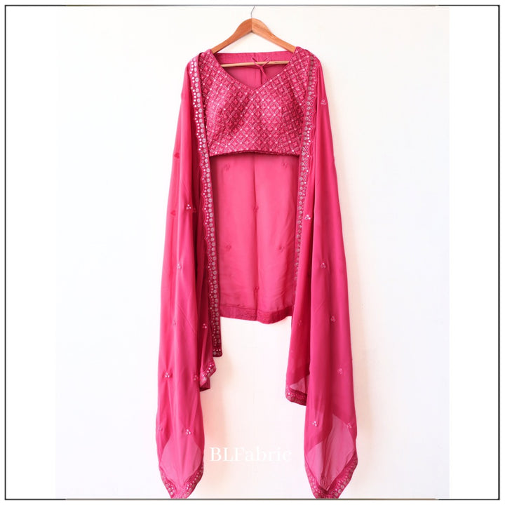 Pink color Mirror & Embroidery work Designer Lehenga Choli for Wedding Function BL1237 5
