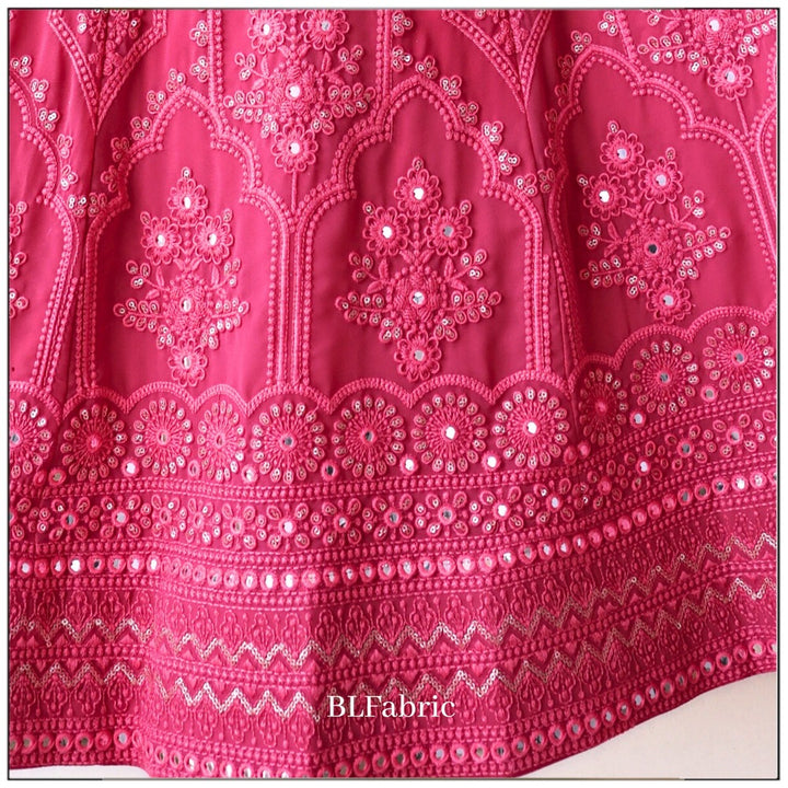 Pink color Mirror & Embroidery work Designer Lehenga Choli for Wedding Function BL1237 4