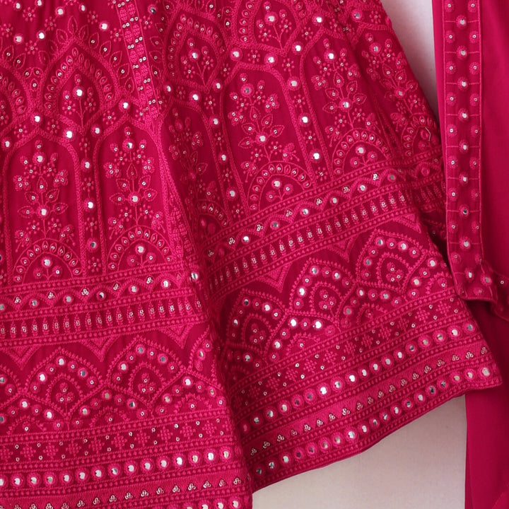 Pink color Mirror Embroidery work Designer Lehenga Choli for Wedding Function BL1252 3