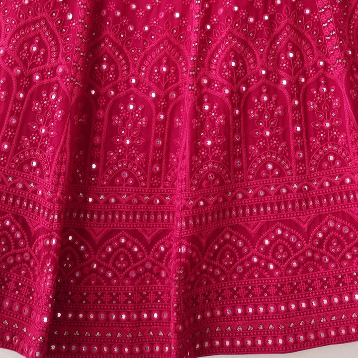 Pink color Mirror Embroidery work Designer Lehenga Choli for Wedding Function BL1252 4