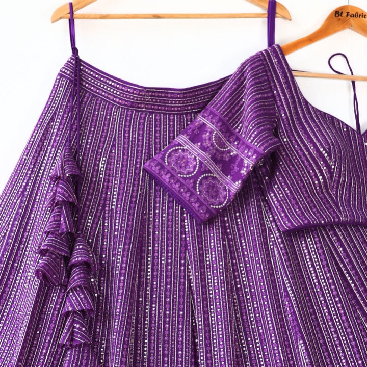 Purple color Embroidery & Sequence work Designer Wedding Lehenga Choli BL1257 1