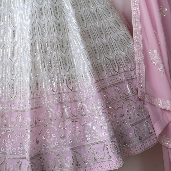 White Pink Shading color Sequence & Thread work Designer Wedding Lehenga Choli BL1269 3