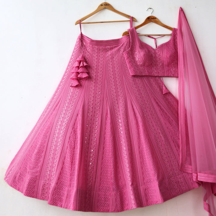 Light Pink color Sequence & Thread work Designer Wedding Lehenga Choli For Wedding Function BL1275
