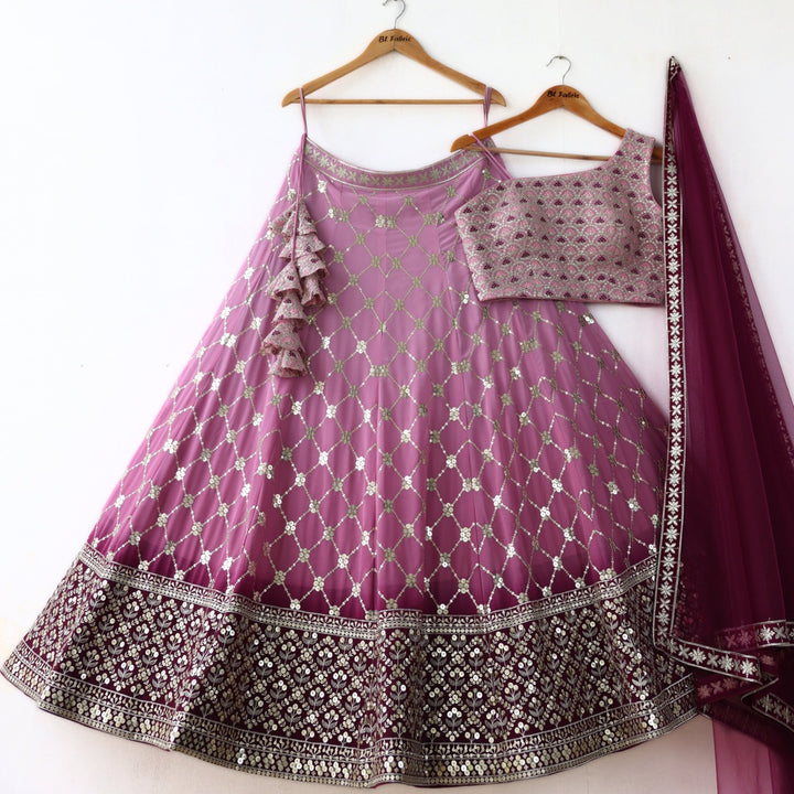 Pink color Sequence & Thread work Designer Wedding Lehenga Choli For Haldi & Mehendi Function BL1285