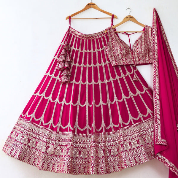 Pink color Sequence Thread work Designer Wedding Lehenga Choli For Wedding Function BL1293
