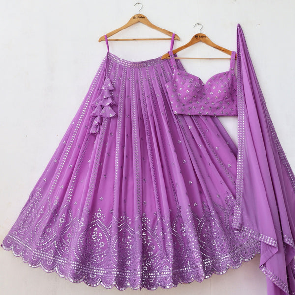 Light Purple color Sequence Thread work Designer Wedding Lehenga Choli For Wedding Function BL1297