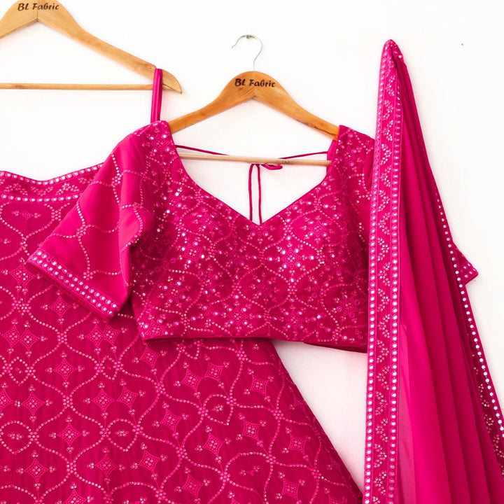 Pink color Sequence & Mirror work Designer Wedding Lehenga Choli BL1304 1