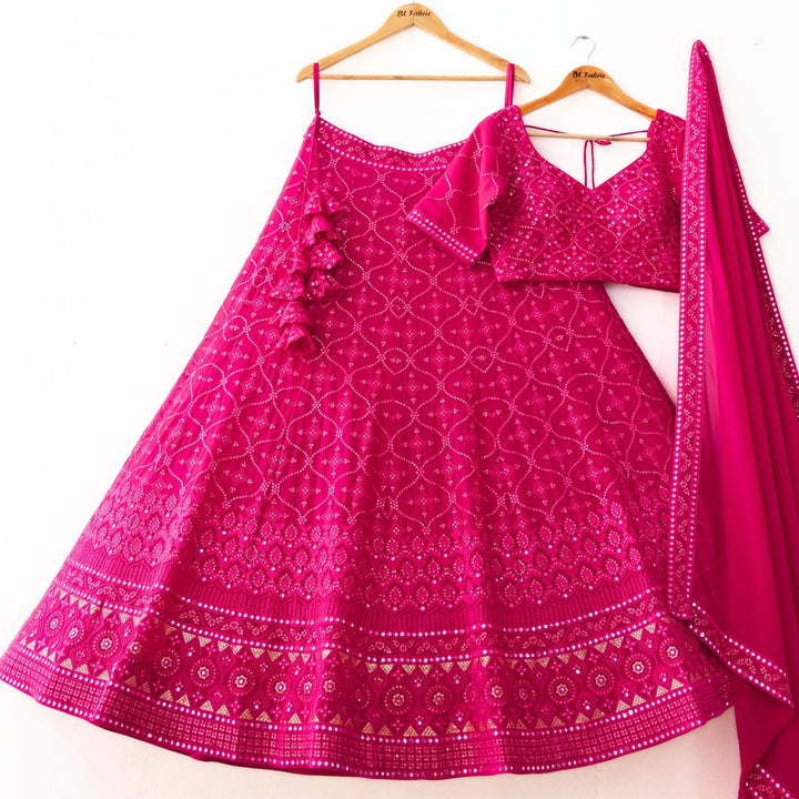 Pink color Sequence & Mirror work Designer Wedding Lehenga Choli BL1304