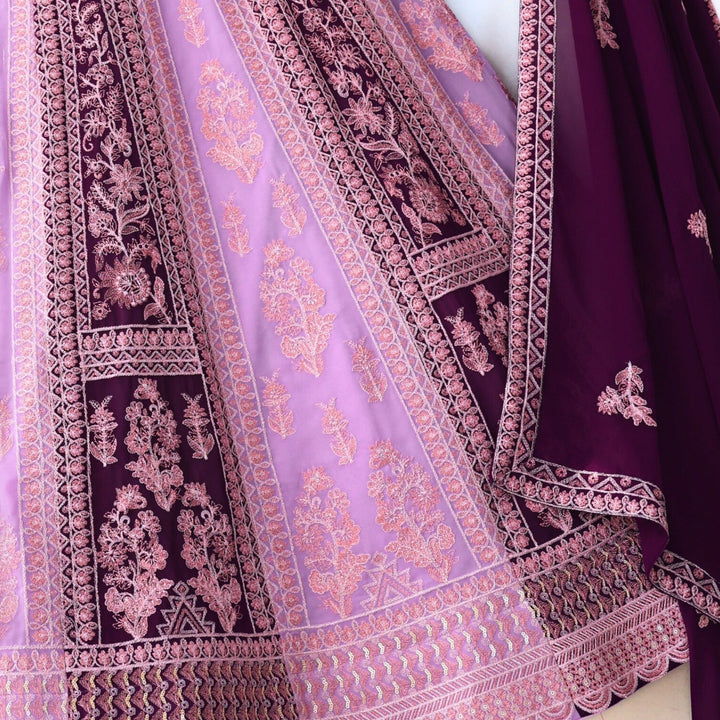 Purple color Sequence & Thread Embroidery work Designer Wedding Lehenga Choli BL1340 4