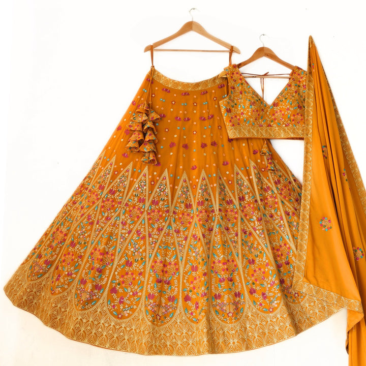 Mustard Yellow color Sequence Embroidery work Designer Lehenga Choli for Any Function BL1350 1