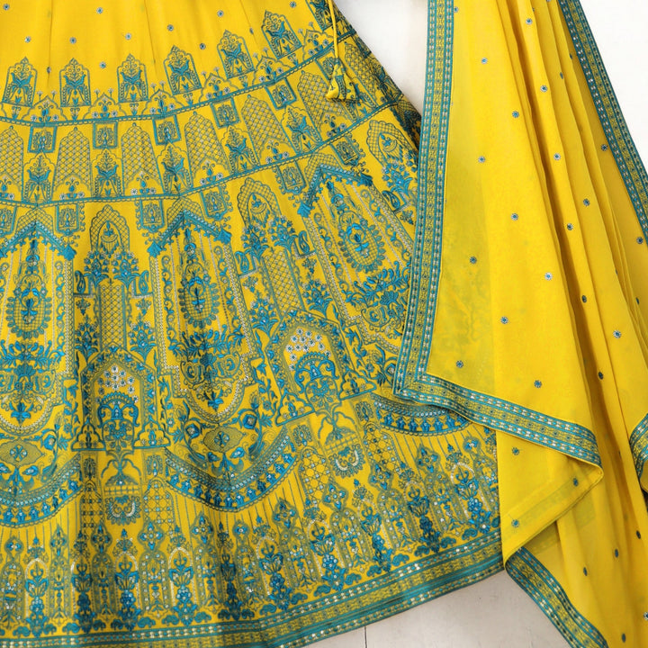 Lemon Yellow color Crush Fabric Embroidery work Designer Lehenga Choli for Any Function BL1352 3